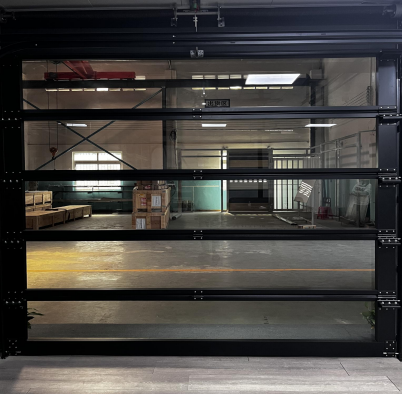 Modern Tinted or Reflective Glass Panel Garage Door, Custom Size Aluminum Frame