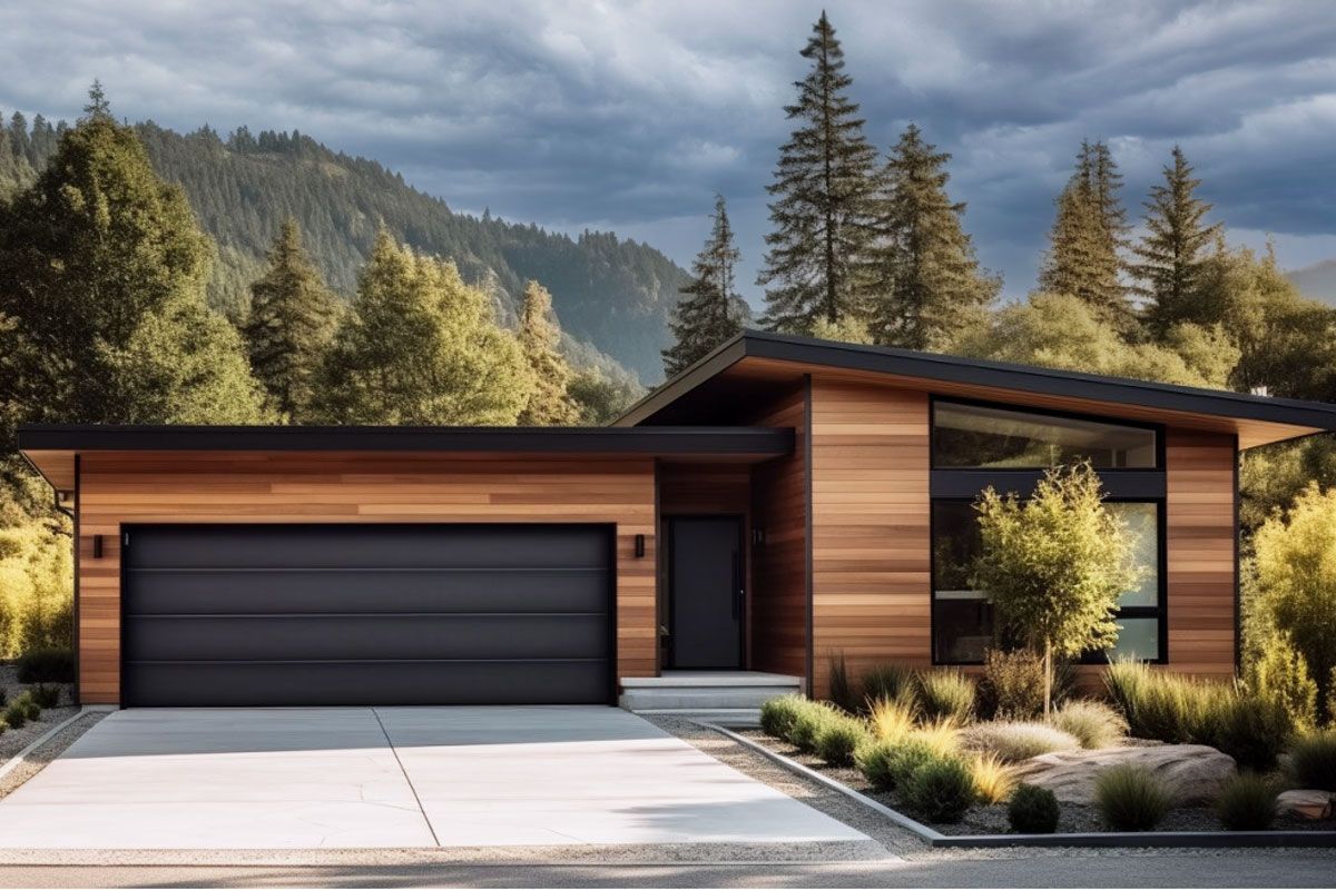 Modern Flush Aluminum Garage Door, Custom Size Contemporary Design