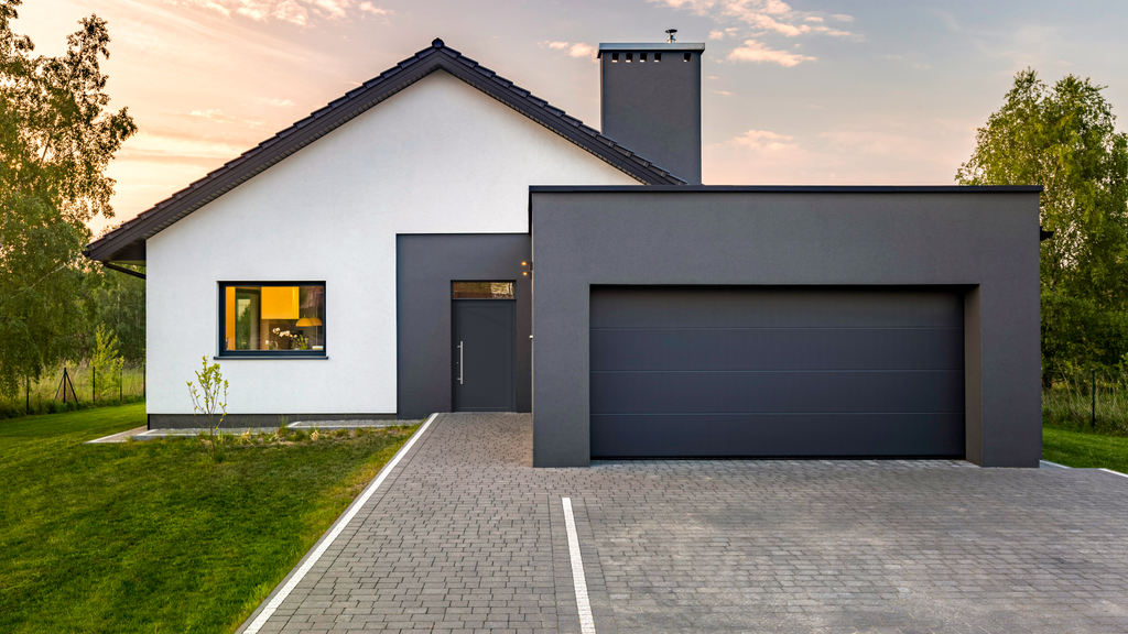 Modern Flush Aluminum Garage Door, Custom Size Contemporary Design