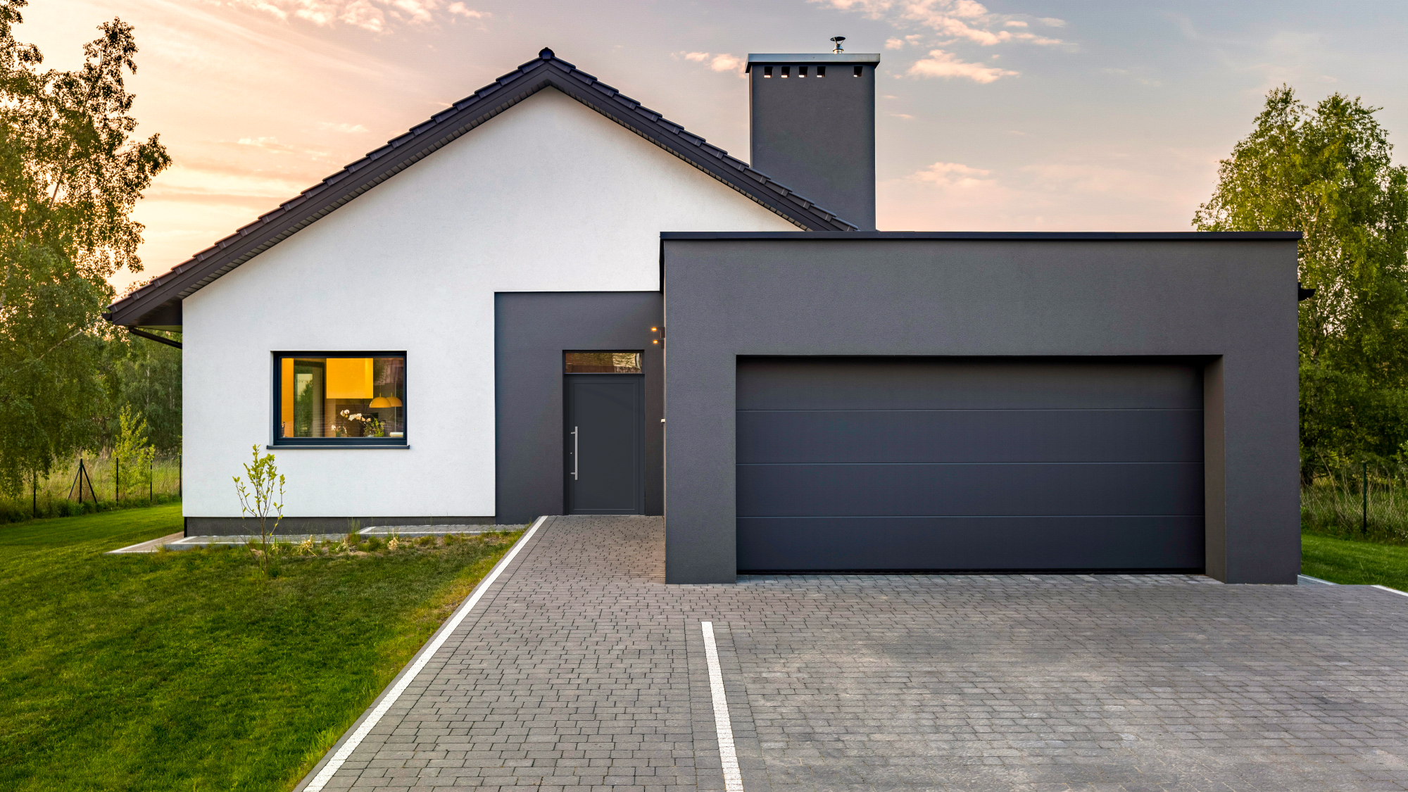 Modern Flush Aluminum Garage Door, Custom Size Contemporary Design