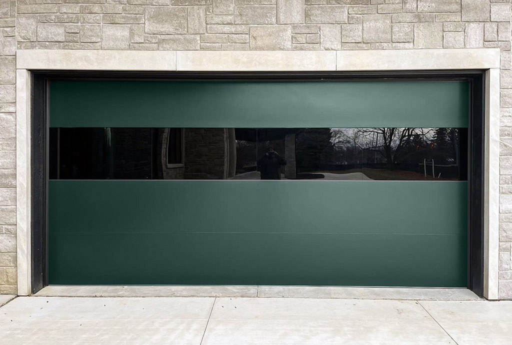 Flush Aluminum Door With Customizable Glass Panels, Custom Size, Custom Color