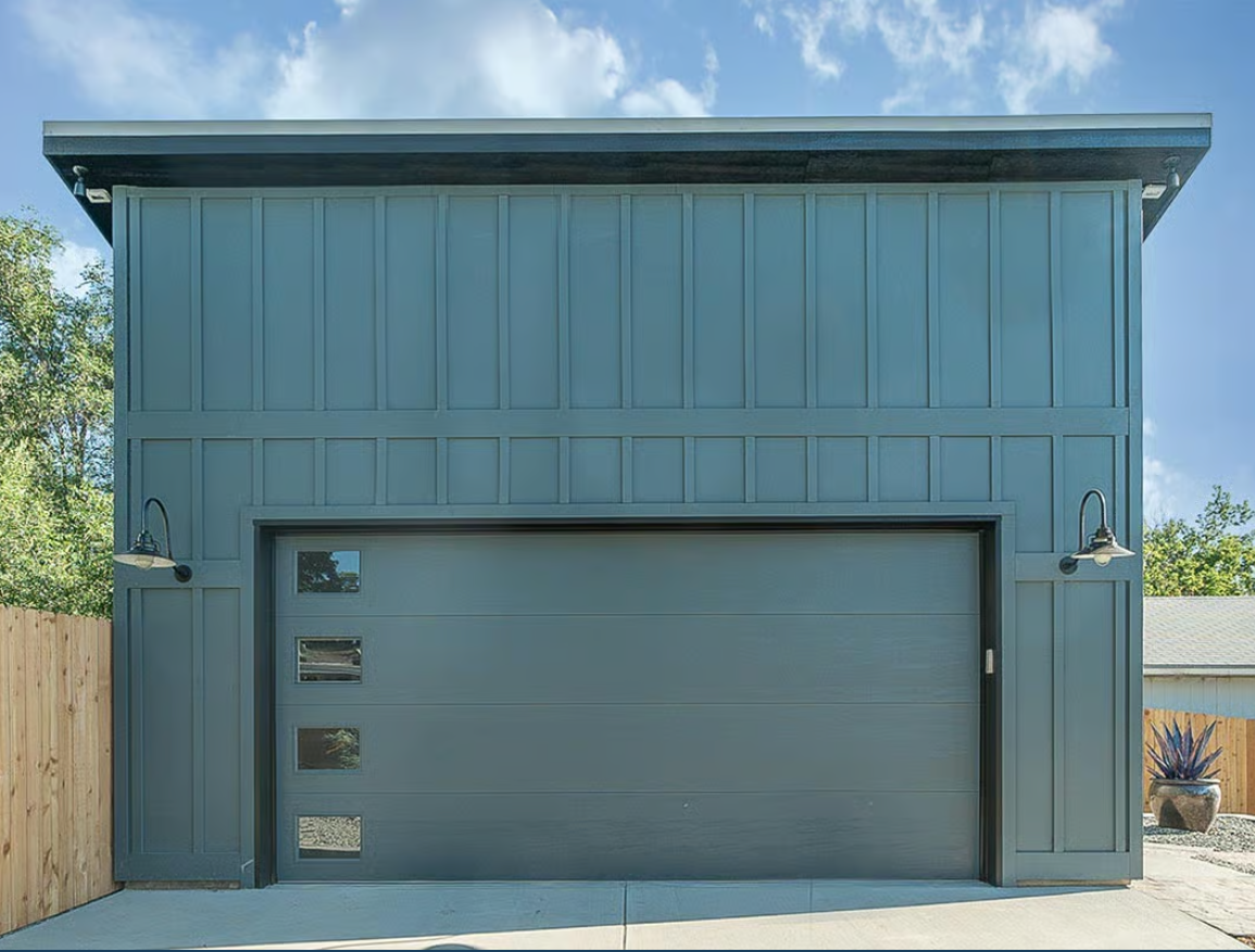 Flush Aluminum Door With Customizable Glass Panels, Custom Size, Custom Color