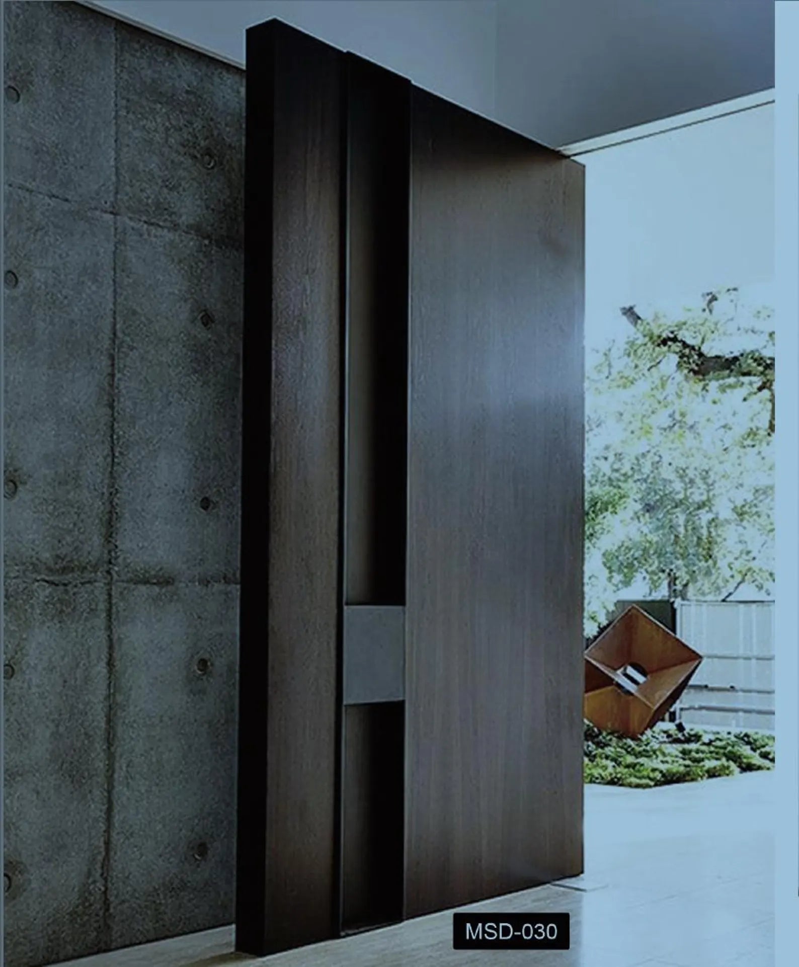 Modern Wood Pivot Entrance Door, Contemporary Minimalist Design Pivot door