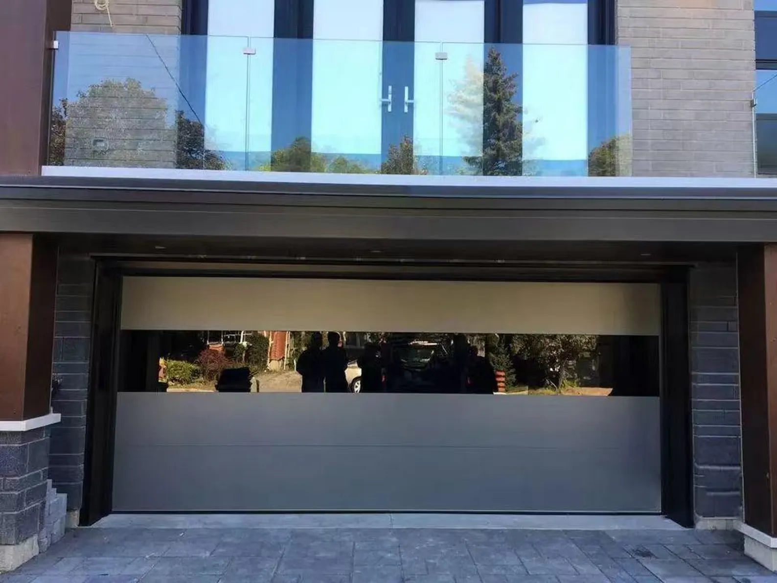 Flush Aluminum Door With Customizable Glass Panels, Custom Size, Custom Color
