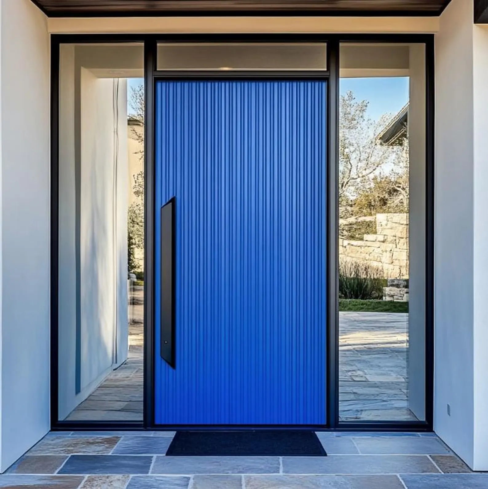 Modern Wood or Aluminum Entrance Door, Minimalist Contemporary Design, Multicolor Entrance Door