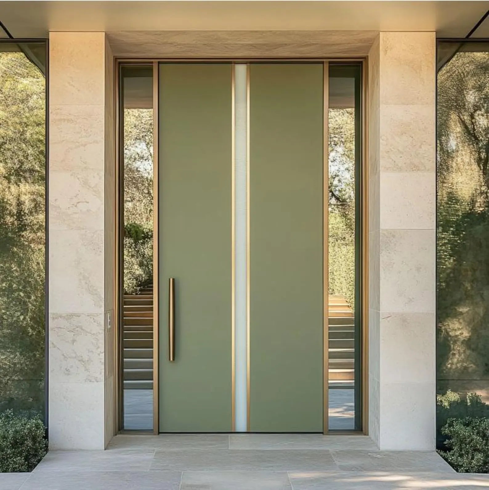 Modern Wood or Aluminum Entrance Door, Minimalist Contemporary Design, Multicolor Entrance Door