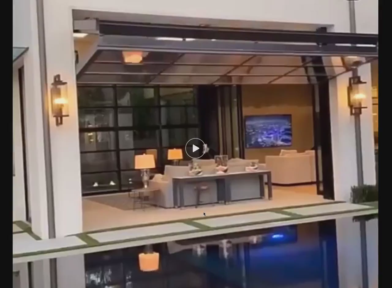 Custom Aluminum Bi-Fold Garage Door, Modern Minimalist Design, Opener Included