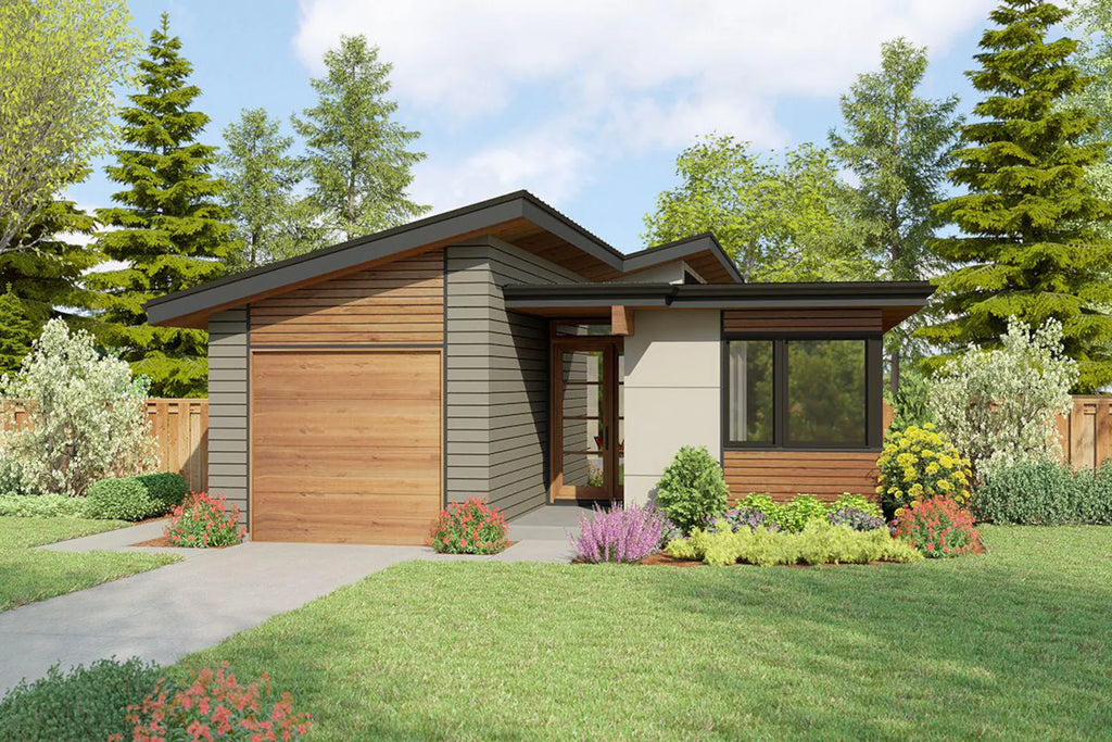 Modern Wood & Aluminum Garage Door, Custom Design, Sectional Style