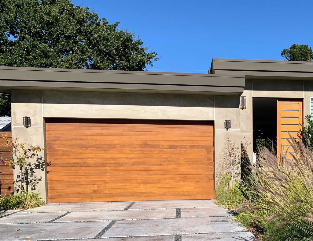 Modern Wood & Aluminum Garage Door, Custom Design, Sectional Style